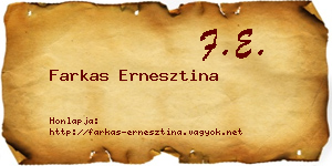Farkas Ernesztina névjegykártya